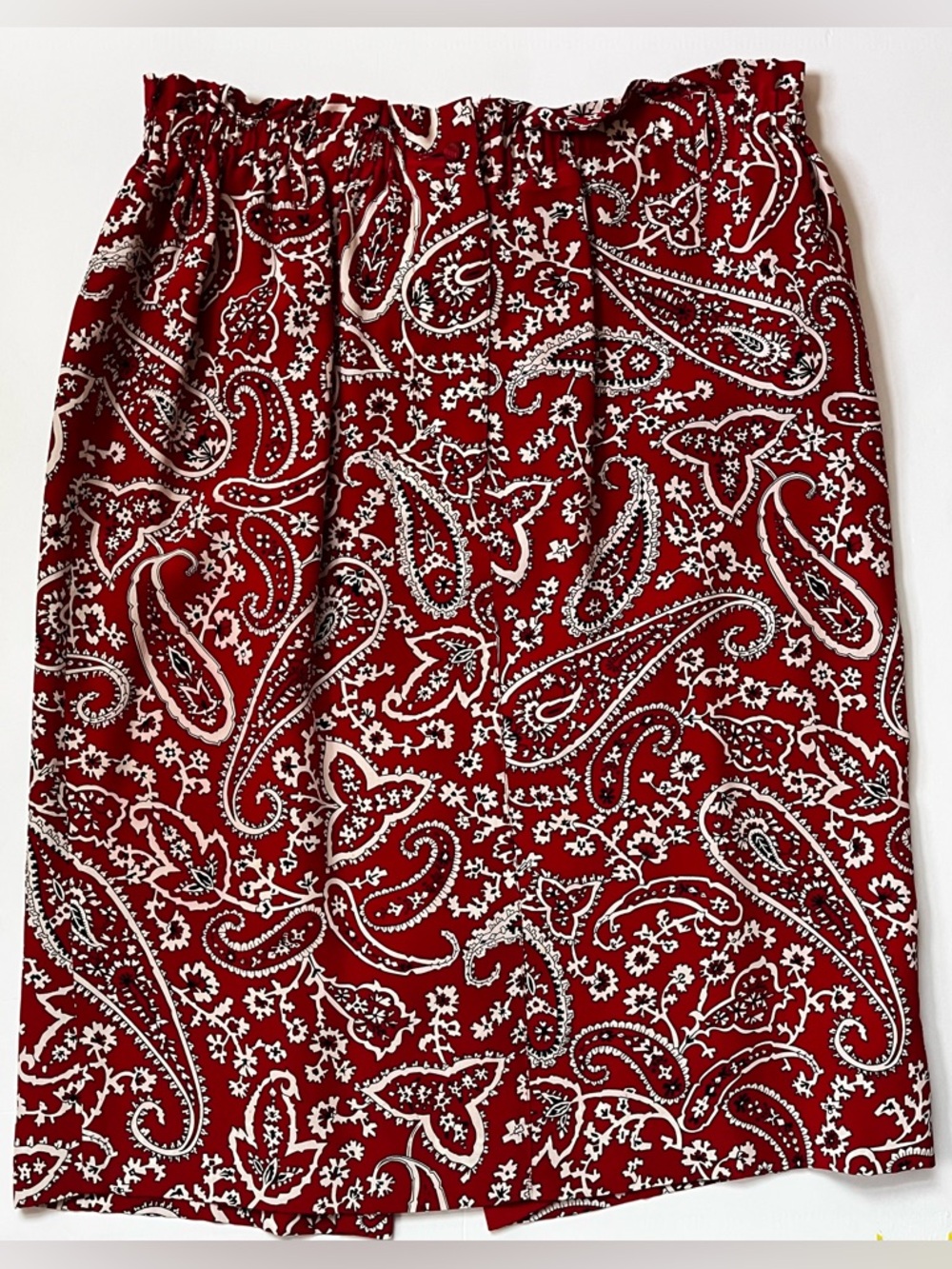 First Issue Silk Skirt Red Paisley Print size M